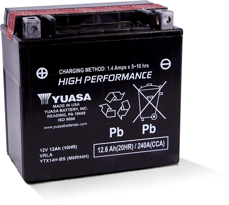 Yuasa YTX14H-BS High Performance AGM Motorcycle Battery