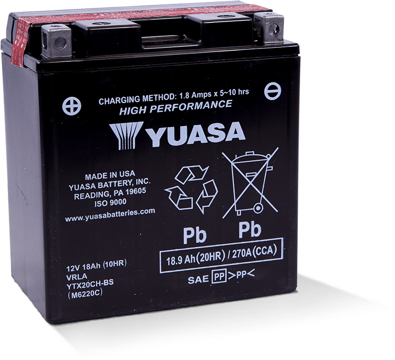 Yuasa YTX20CH-BS 12V 18Ah AGM Powersports Motorcycle Battery